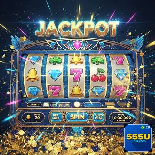 Imagem de um jogo de caça-níveis do 555u, plataforma de slots online, mostrando várias rodas de bônus e símbolos colorid