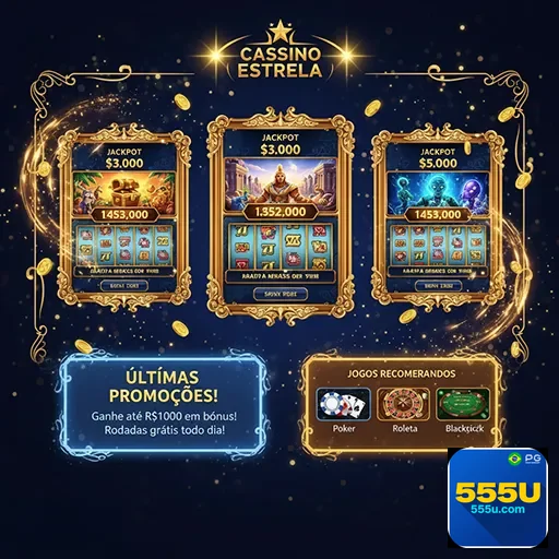 Imagem da página inicial do site 555u, destacando a identidade visual da plataforma.